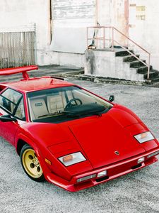 Preview wallpaper lamborghini, countach, lp5000 s, red, side view