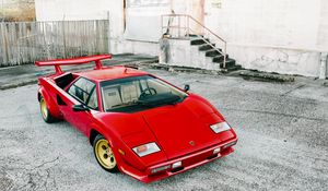 Preview wallpaper lamborghini, countach, lp5000 s, red, side view