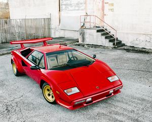 Preview wallpaper lamborghini, countach, lp5000 s, red, side view