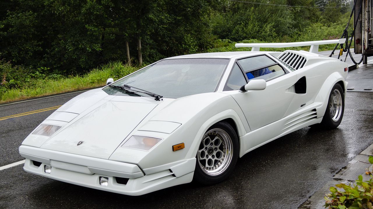 Wallpaper lamborghini, countach, white, side view