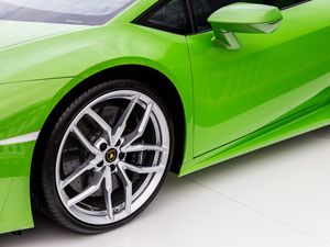 Preview wallpaper lamborghini, green, door, wheel