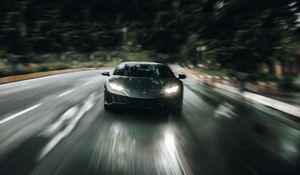 Preview wallpaper lamborghini huracan evo, lamborghini, car, sportscar, gray, speed, road