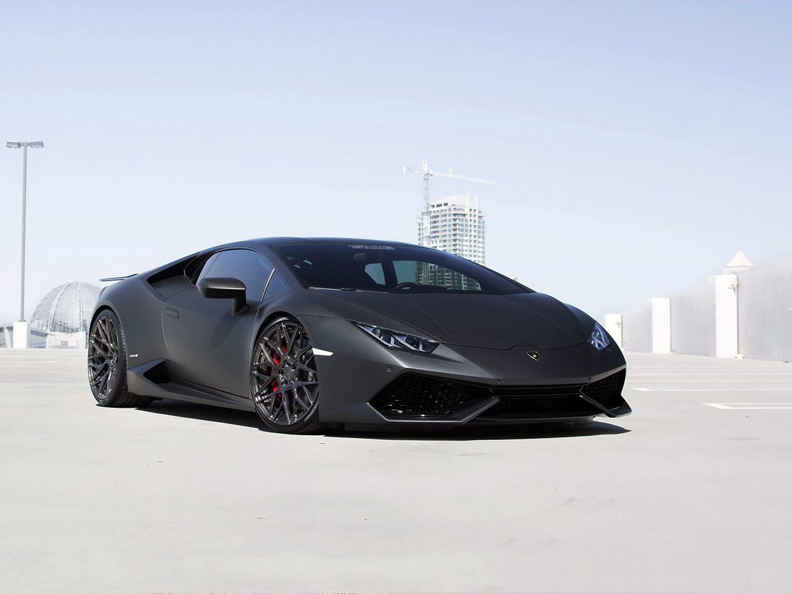 1152x864 Wallpaper lamborghini, huracan, gmg, black, side view, tuning