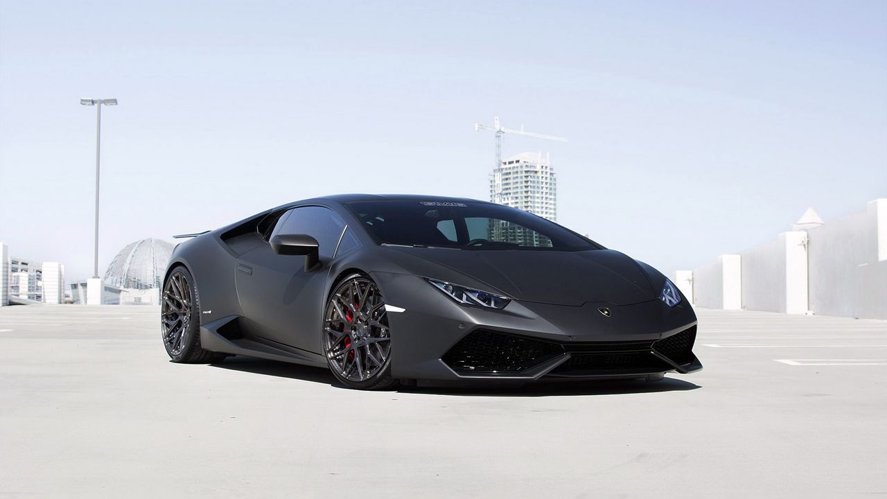 Wallpaper lamborghini, huracan, gmg, black, side view, tuning