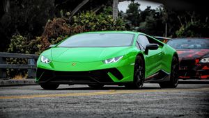 Preview wallpaper lamborghini huracan, lamborghini, car, green