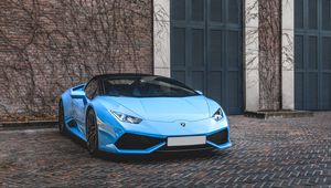 Preview wallpaper lamborghini huracan, lamborghini, car, blue