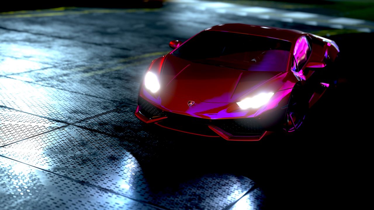 Wallpaper lamborghini huracan, lamborghini, sports car, neon