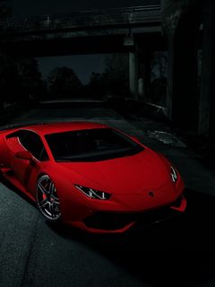 240x320 Wallpaper lamborghini, huracan, lp610-4, red, front view