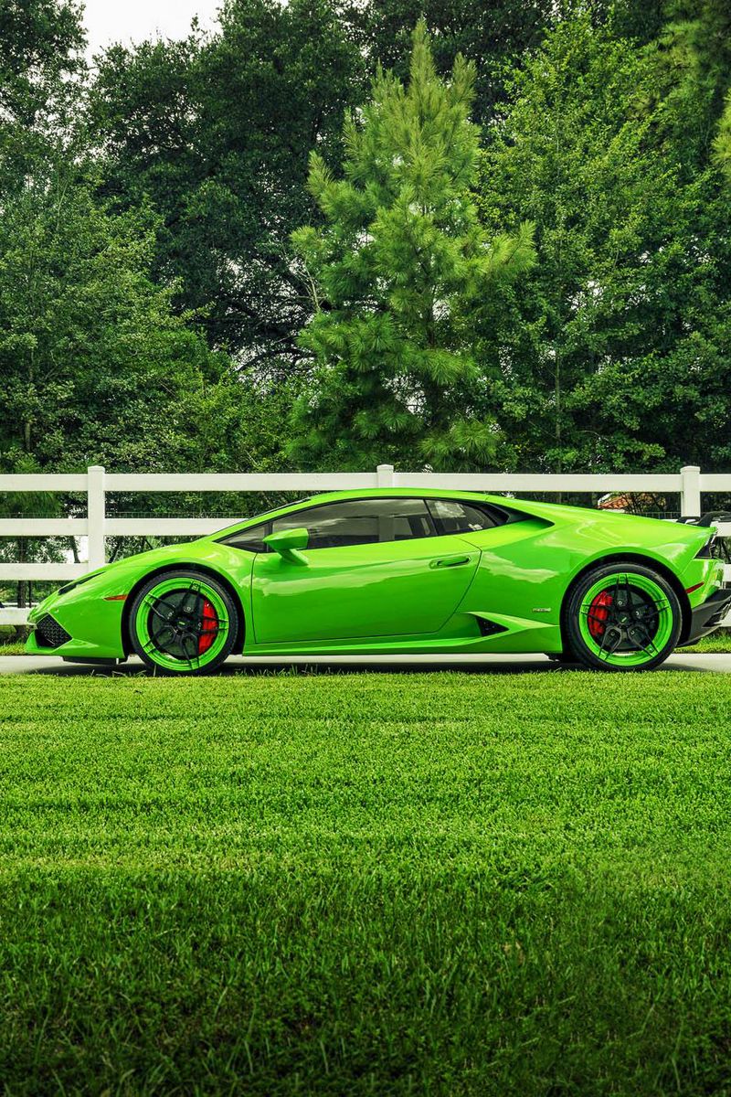 Download wallpaper 800x1200 lamborghini, huracan, lp610-4, green, side ...