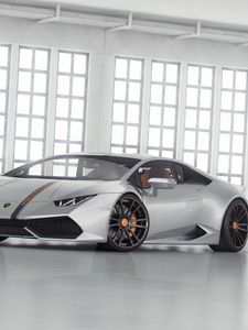 Preview wallpaper lamborghini, huracan, lp 610, side view, white