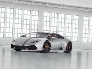 Preview wallpaper lamborghini, huracan, lp 610, side view, white