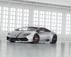 Preview wallpaper lamborghini, huracan, lp 610, side view, white