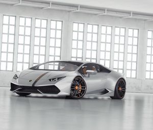 Preview wallpaper lamborghini, huracan, lp 610, side view, white