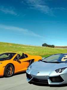 Preview wallpaper lamborghini, mclaren, mp4-12c spider, jootix