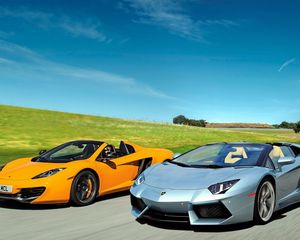 Preview wallpaper lamborghini, mclaren, mp4-12c spider, jootix