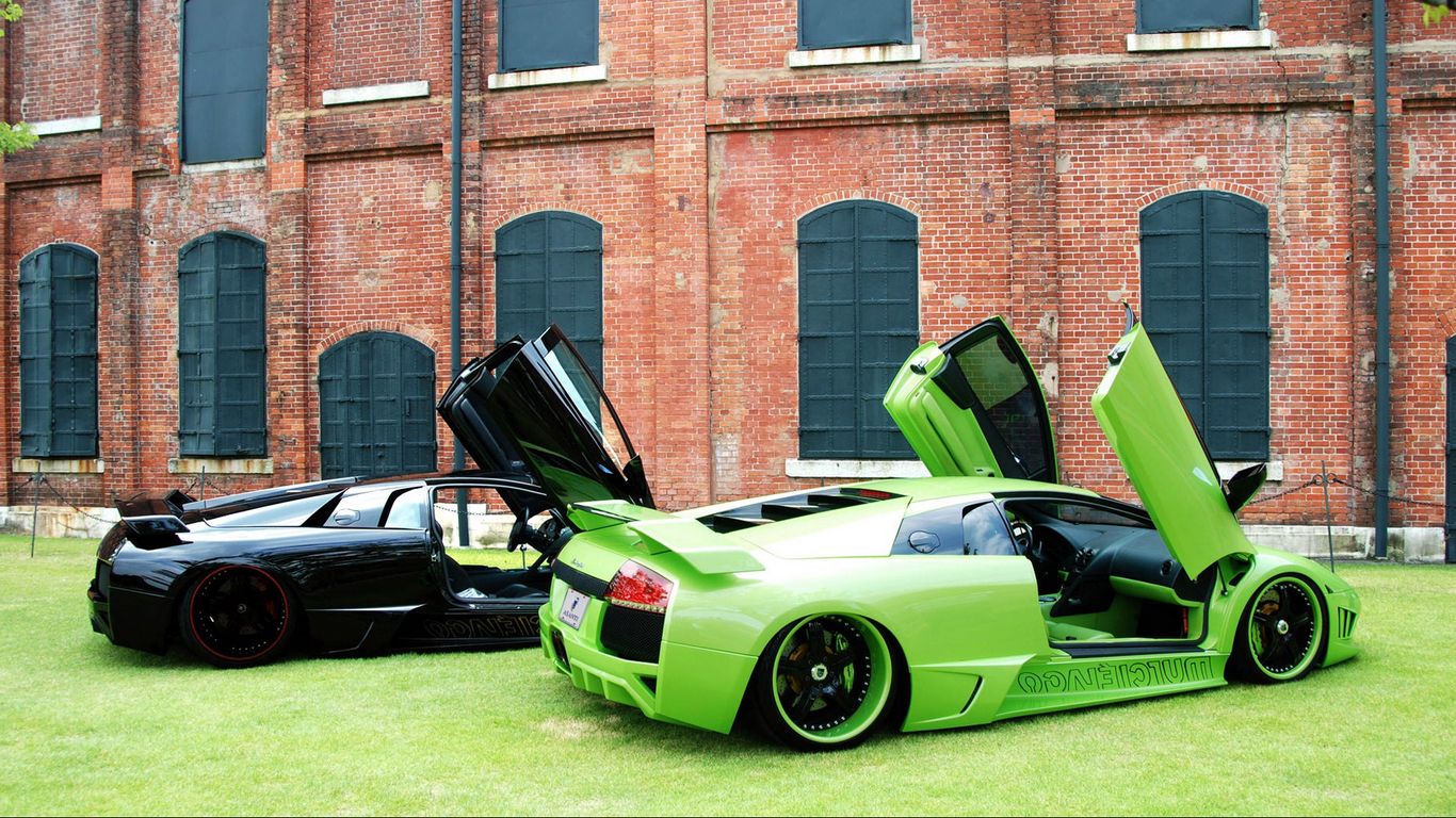 Download wallpaper 1366x768 lamborghini, murcielago, supercar, asanti,  tuning tablet, laptop hd background