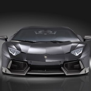 Preview wallpaper lamborghini, novitec, torado, black, front view