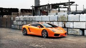 Preview wallpaper lamborghini, orange, car, style