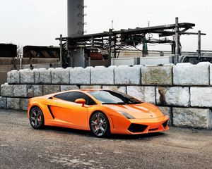 Preview wallpaper lamborghini, orange, car, style