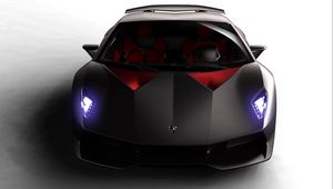 Preview wallpaper lamborghini, sesto elemento, black, front view