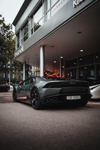 320x480 Wallpaper lamborghini, sports car, car, rear view, black