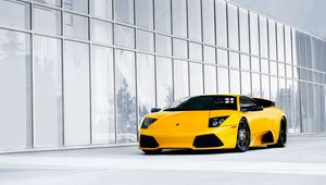 Preview wallpaper lamborghini, supercar, yellow, murselago