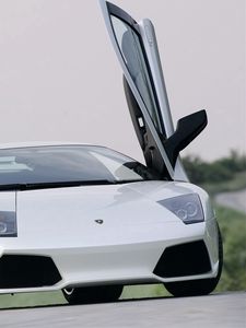 Preview wallpaper lamborghini, white, door style