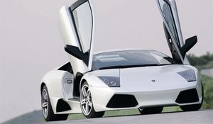 Preview wallpaper lamborghini, white, door style