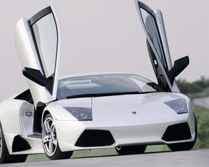 Preview wallpaper lamborghini, white, door style