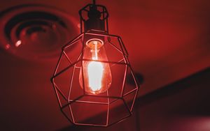 Preview wallpaper lamp, bulb, red, light, lighting