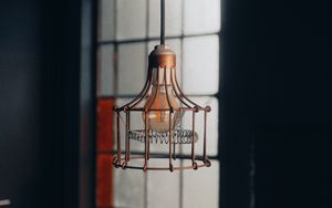 Preview wallpaper lamp, chandelier, metal, metallic, focus