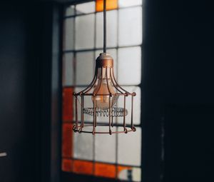 Preview wallpaper lamp, chandelier, metal, metallic, focus