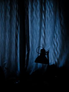 Preview wallpaper lamp, dark, darkness, curtains, window