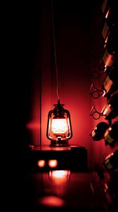 Preview wallpaper lamp, dark, neon, red