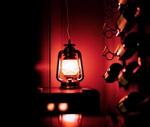Preview wallpaper lamp, dark, neon, red