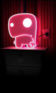 Preview wallpaper lamp, figurine, light, pink, table