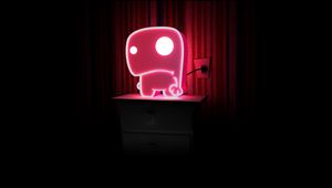 Preview wallpaper lamp, figurine, light, pink, table