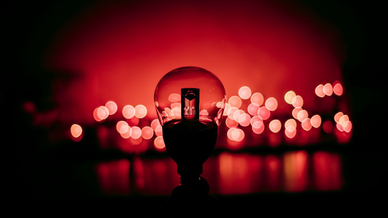 Wallpaper lamp, glare, red