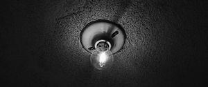 Preview wallpaper lamp, glow, bw, ceiling