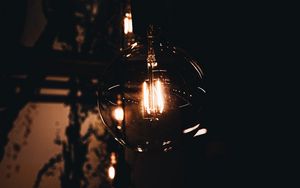 Preview wallpaper lamp, glow, dark, black