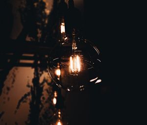 Preview wallpaper lamp, glow, dark, black
