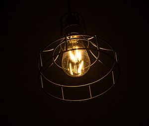 Preview wallpaper lamp, glow, metallic, dark