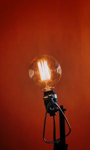 Preview wallpaper lamp, glow, orange background