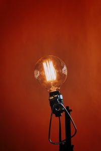 Preview wallpaper lamp, glow, orange background