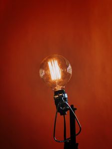 Preview wallpaper lamp, glow, orange background