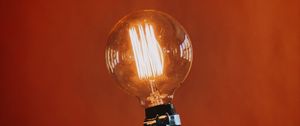 Preview wallpaper lamp, glow, orange background