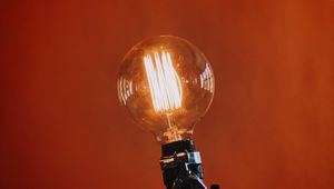 Preview wallpaper lamp, glow, orange background