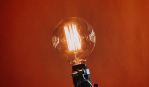 Preview wallpaper lamp, glow, orange background