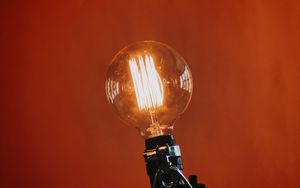 Preview wallpaper lamp, glow, orange background