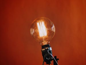 Preview wallpaper lamp, glow, orange background